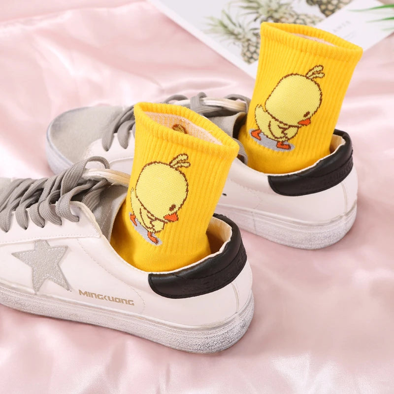 Dancing Duck Cartoon Art Socks