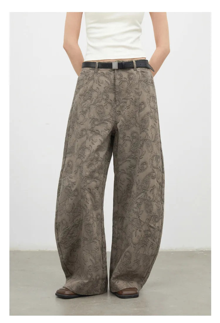 CHIC VEN New Women Jeans Loose Casual High Waist Wide Leg Denim Pants Paisley Female Trousers Spring Autumn 2026