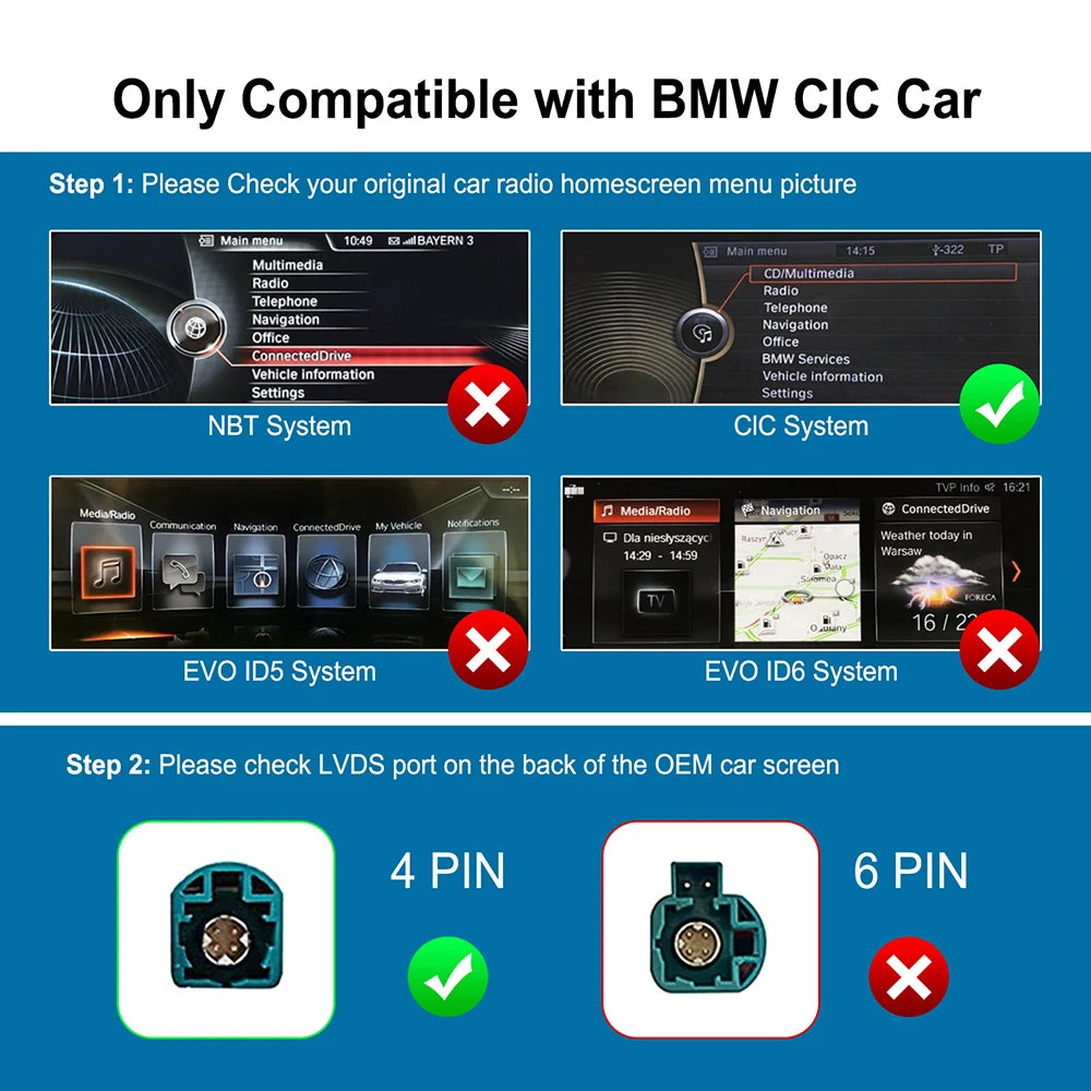 Wireless CarPlay & Android Auto for BMW CIC/NBT Systems