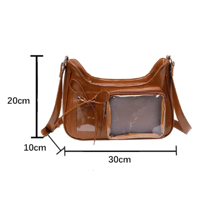 Y2K Transparent Ita Shoulder Bag – Harajuku Crossbody Purse