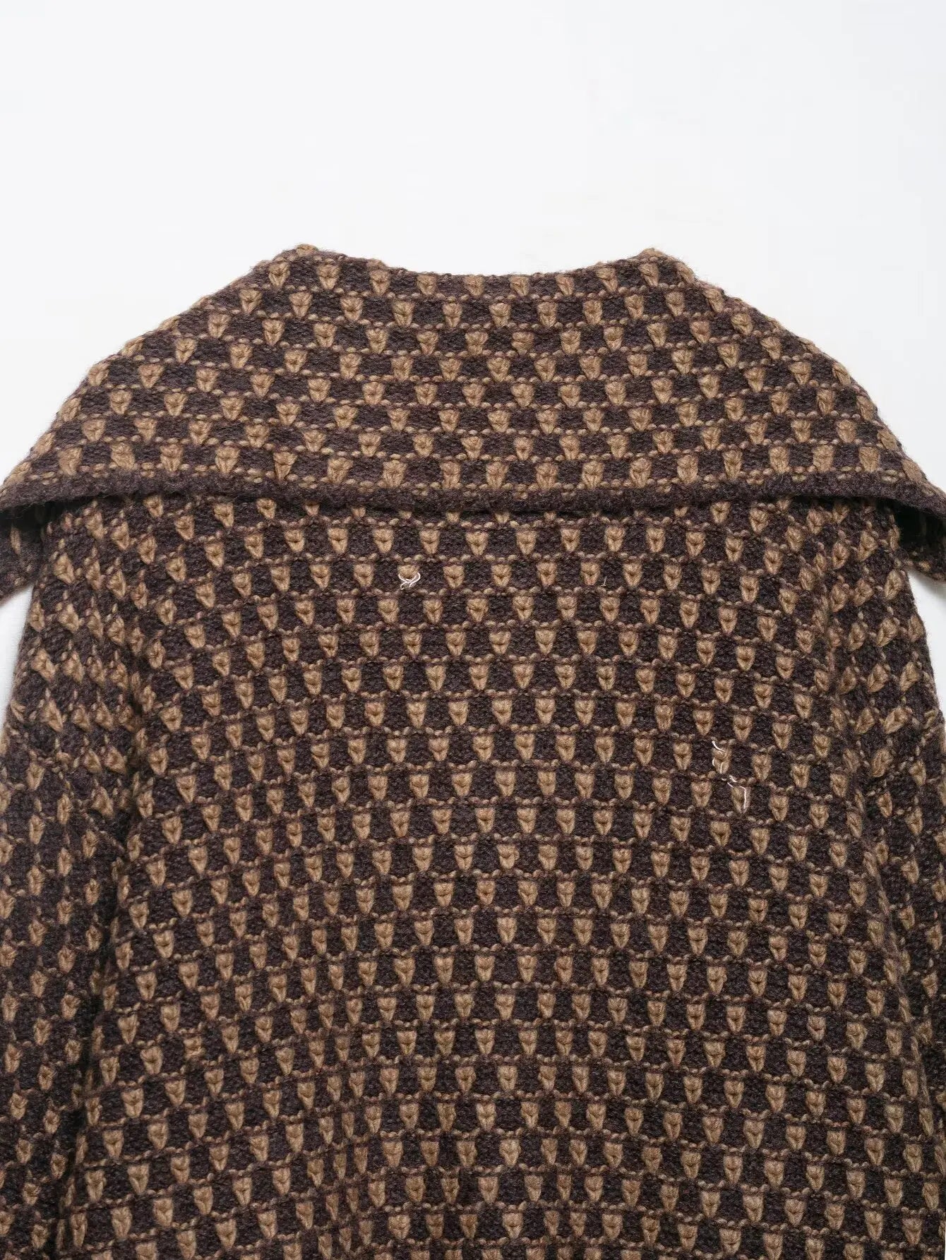 Autumn Brown Knit Cardigan - Elegant USA-Made Loose Sweater Coat