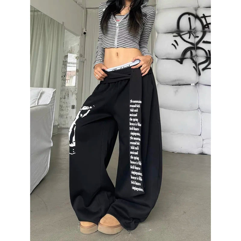 Y2K Gothic Letter Print Sweatpants