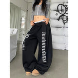 Women's Y2K Wide-Leg Letter Print Pants