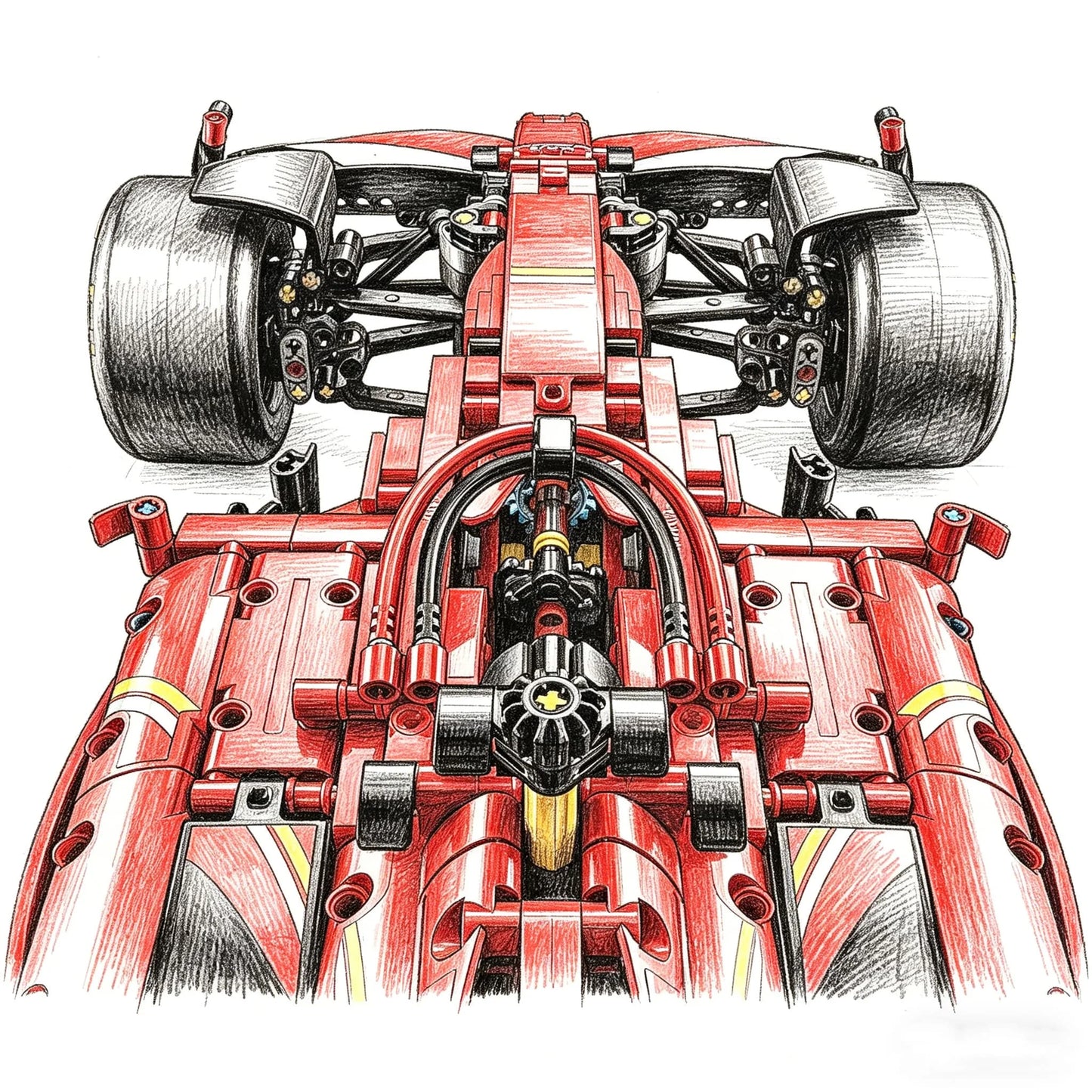 NEW 1:8 Scale 1361/1639PCS Technical Performance SF-24 RB20 Building Blocks Car Assembly Race Car MOC Bricks Supercar Model Toys
