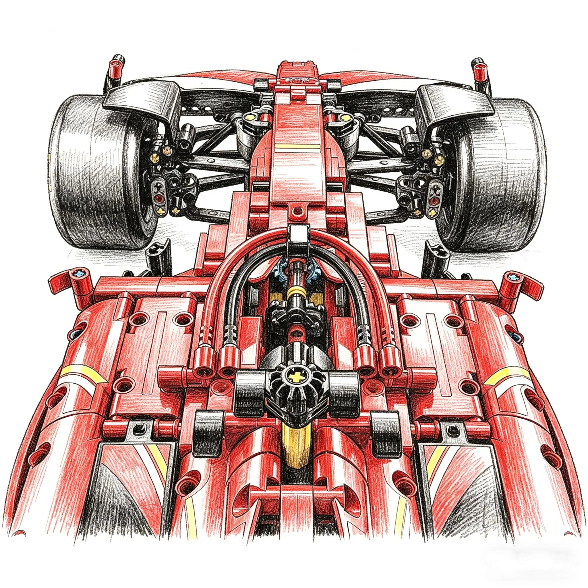 NEW 1:8 Scale 1361/1639PCS Technical Performance SF-24 RB20 Building Blocks Car Assembly Race Car MOC Bricks Supercar Model Toys