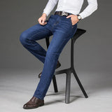 Men's Classic Straight-Leg Denim Jeans | Blue & Black