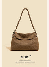 LAORENTOU Fabric Women's Strap Shoulder Bag Advanced Retro Underarm Large Capacity Fashion Quilted Handbag for Women Cossbody