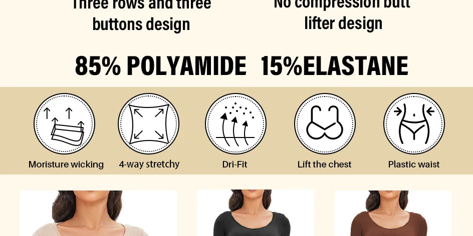 Seamless Tummy Control Long Sleeve Body Shaper
