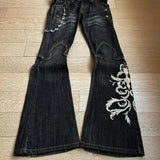 Harajuku Rock Punk High-Waist Embroidered Jeans