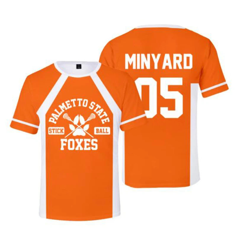 Cosplay The Foxhole Court Palmetto State Foxes Lacrosse Jersey WILDS MINYARD JOSTEN Short Sleeve T Shirt for Men Boy Oversized