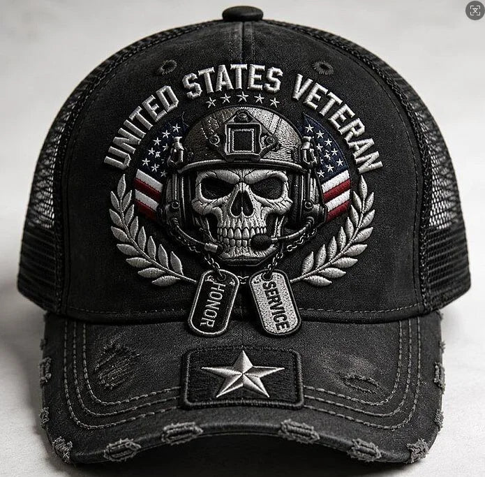 Unisex Skull Embroidery Breathable Baseball Cap