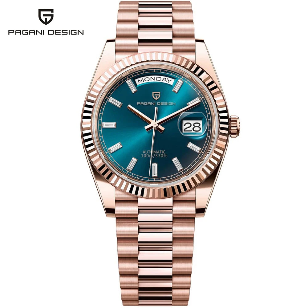 PAGANI DESIGN DD36 Rose Gold Mens Watches Mechanical Wristwatch Automatic Watch Man Fashion Waterproof AR Sapphire Mirror Clock
