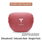 Car Double-Sided Suede Leather Headrest Neck Support Pillow Seat Waist Cushion Tesla Cybertruck Model 3 Model Y Model S Model X