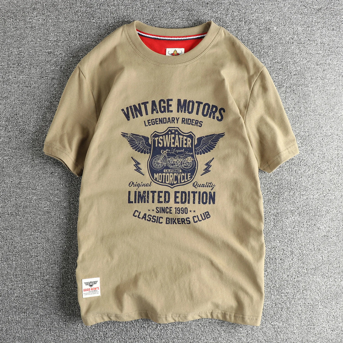 Men's Vintage Motorcycle Cotton T-Shirt