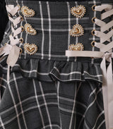 Lolita Plaid Strap Skirt – High Waist Mini for Women