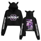 Demon Hunter Cat-Ear Crop Hoodie