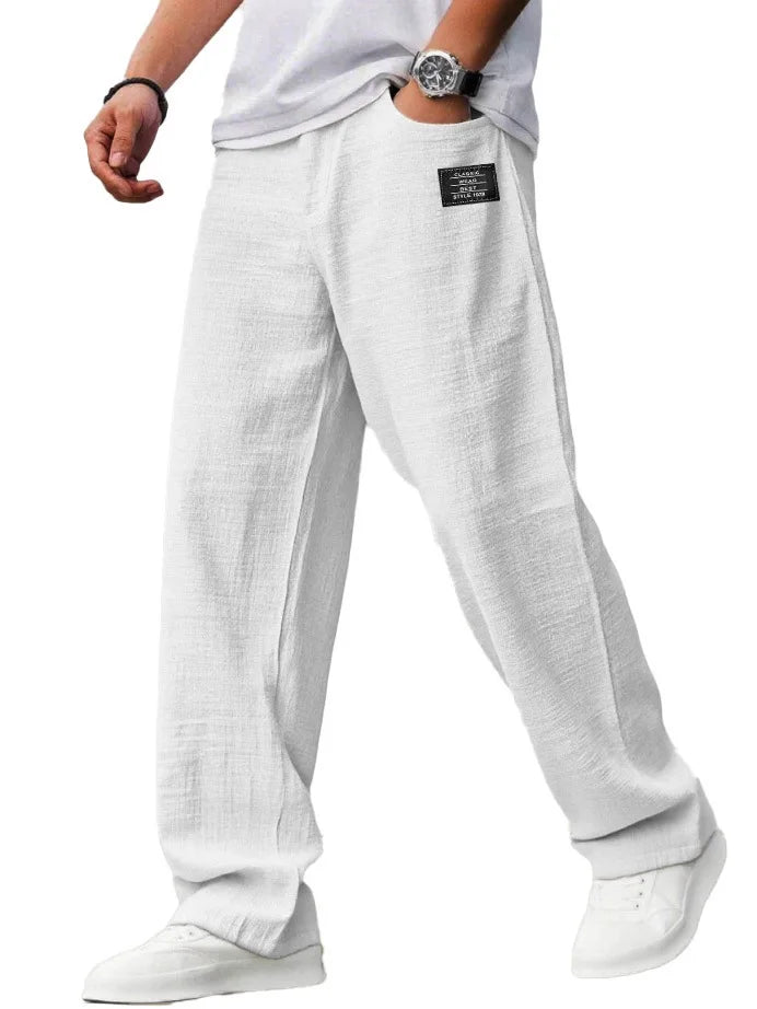 Men's Loose Fit Cotton Straight-Leg Pants