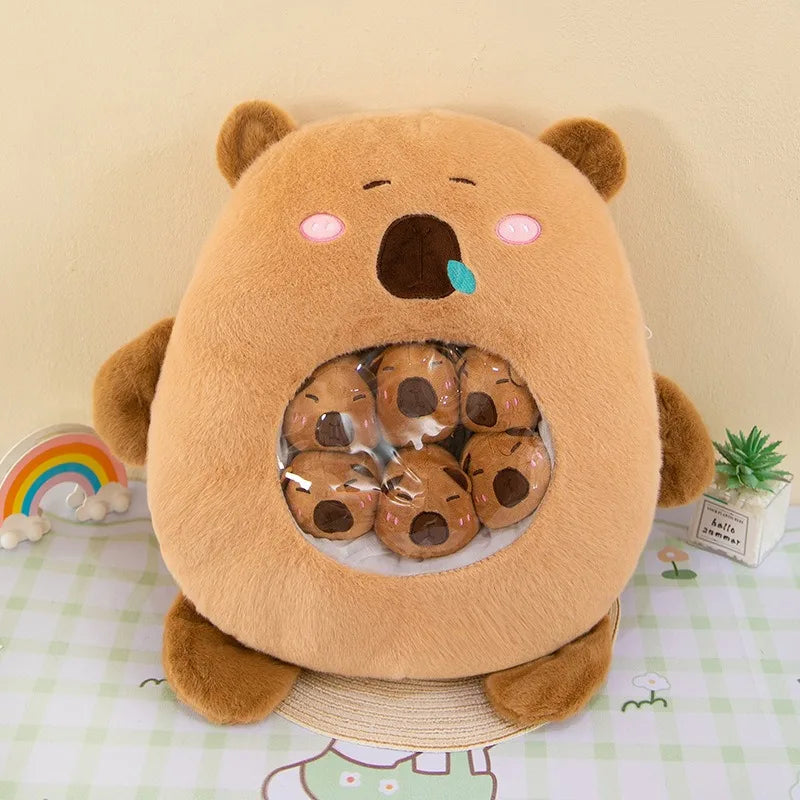 Cute Capybara Puffer Fish Snack Pillow Dolls Creative Puffer Fish Plush Doll Girls Children's Gifts Holiday Party Favours