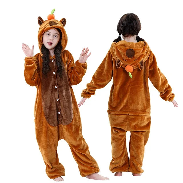 Kids' Capybara Flannel Onesie