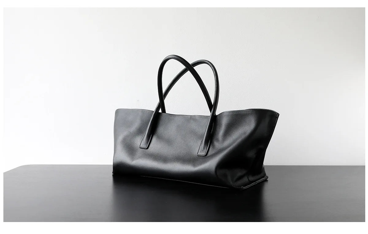 Motingsome Luxury Niche First-layer Cowhide Tote Bag Woman Large Capacity Shoulder Underarm Bag Casual Tote Big Handbag 2025 New