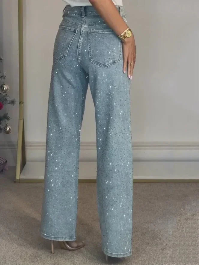 Women's Diamond Straight-Leg High-Waist Jeans