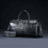 2024 New Cow Genuine Alligator Leather Travel Bags Luxury Men Large Capacity Portable Male Shoulder Bags Brand Travel Duffle Bag