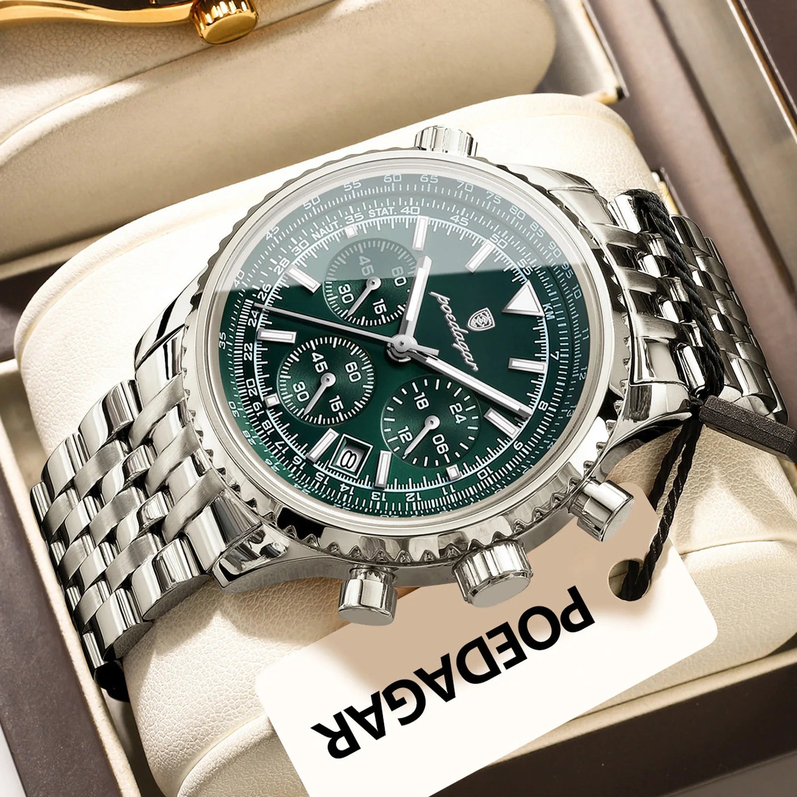 POEDAGAR Men's Luxury Chronograph Wristwatch