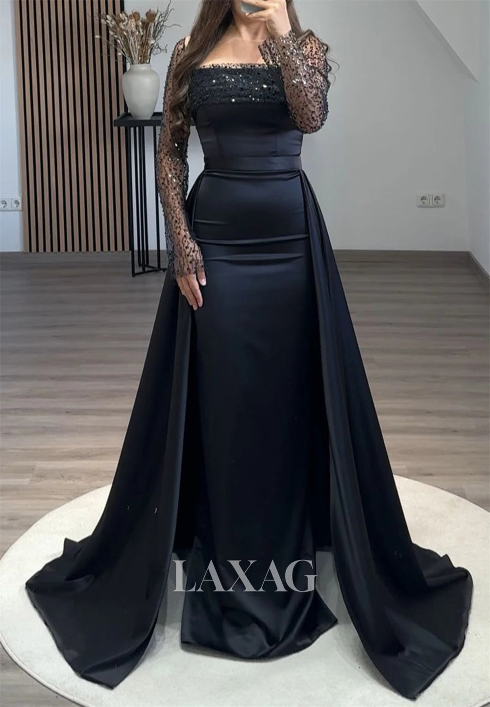 Contessa Off-Shoulder Sequin Mermaid Evening Gown