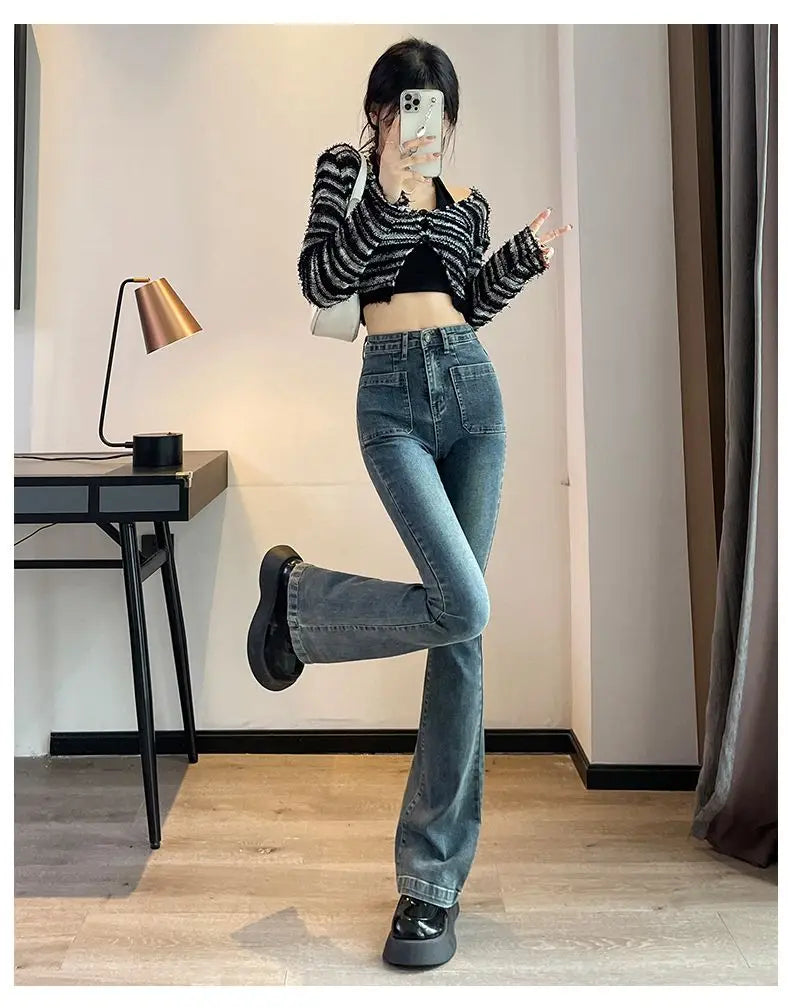 Women's High-Waist Stretch Bootcut Jeans