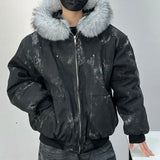 Men's Cotton Jacket – Eagle Embroidery & Tie-Dye