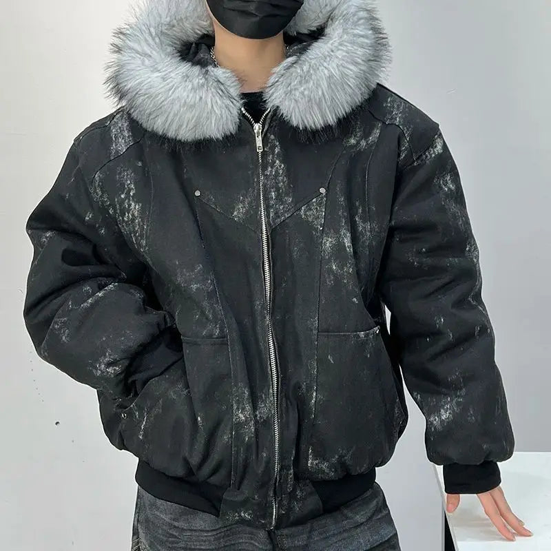 Men's Cotton Jacket – Eagle Embroidery & Tie-Dye