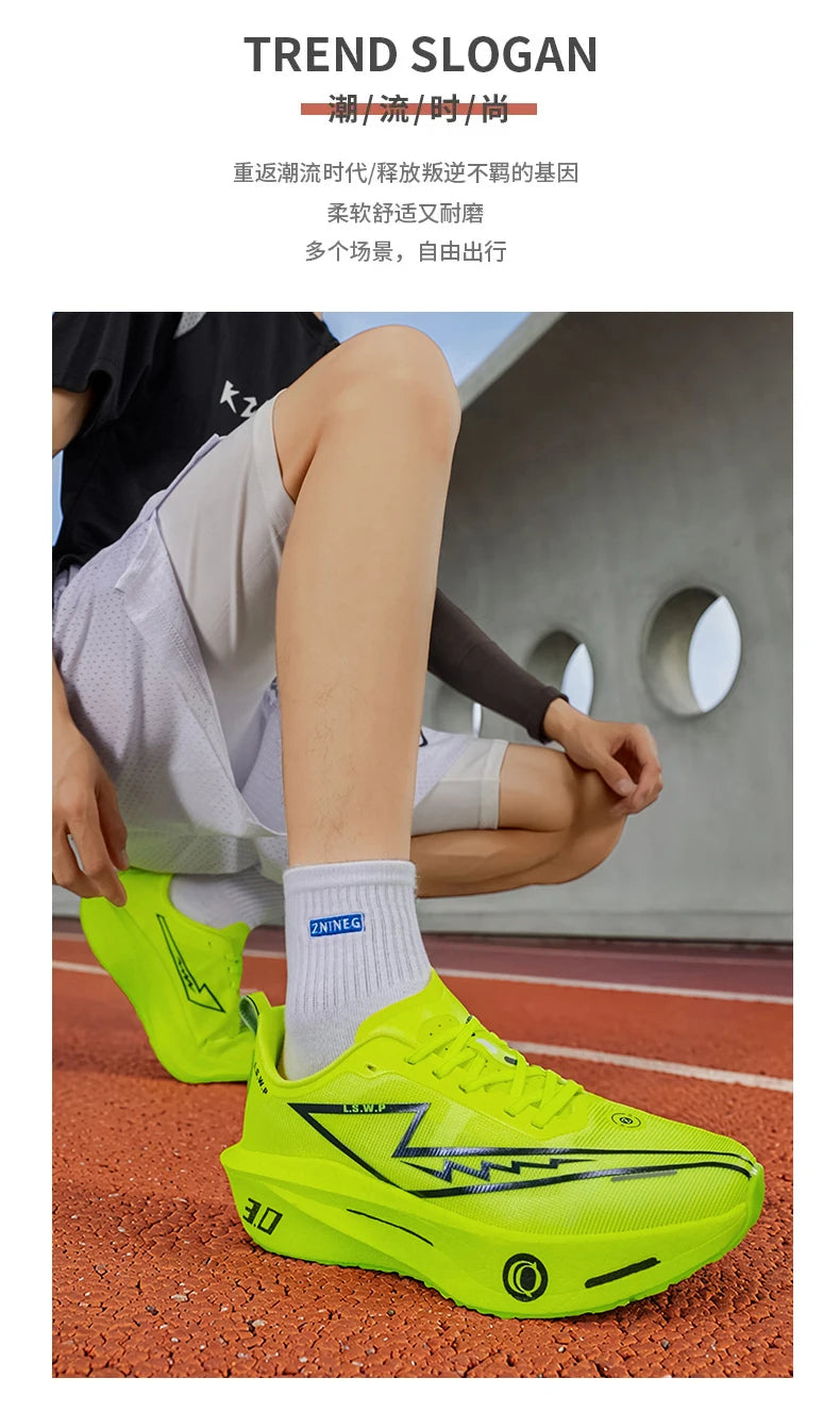 Men Marathon Running Shoes Carbon Plate Training Race Sports Outdoor Breathable Lightweight Women Comfortable Athletic Sneakers