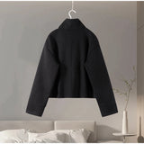 Stand Collar Woolen Short Coat