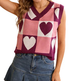 Plaid V-Neck Sleeveless Vest