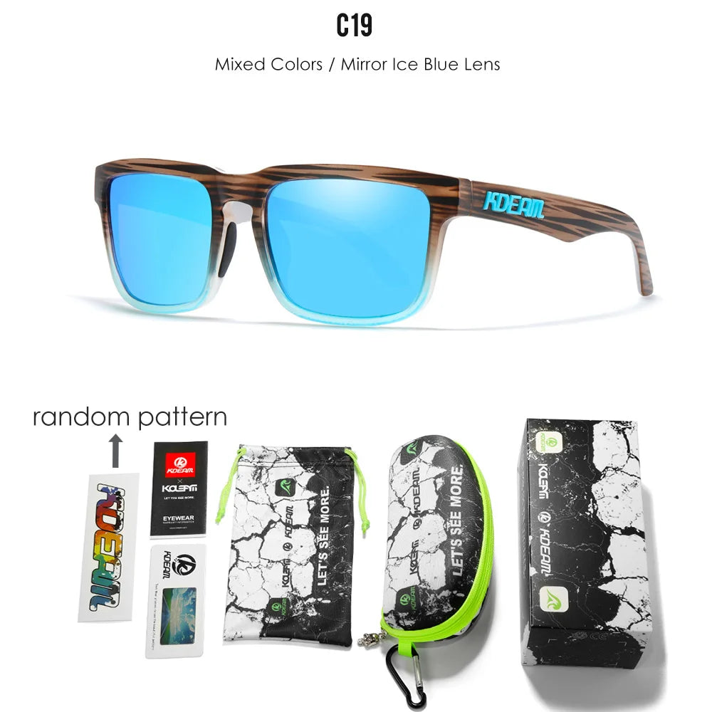 KDEAM All Black Men's Sunglasses Polarized And UV400 Protection Lens Driving Fishing Glasses Mirror With Complete Package