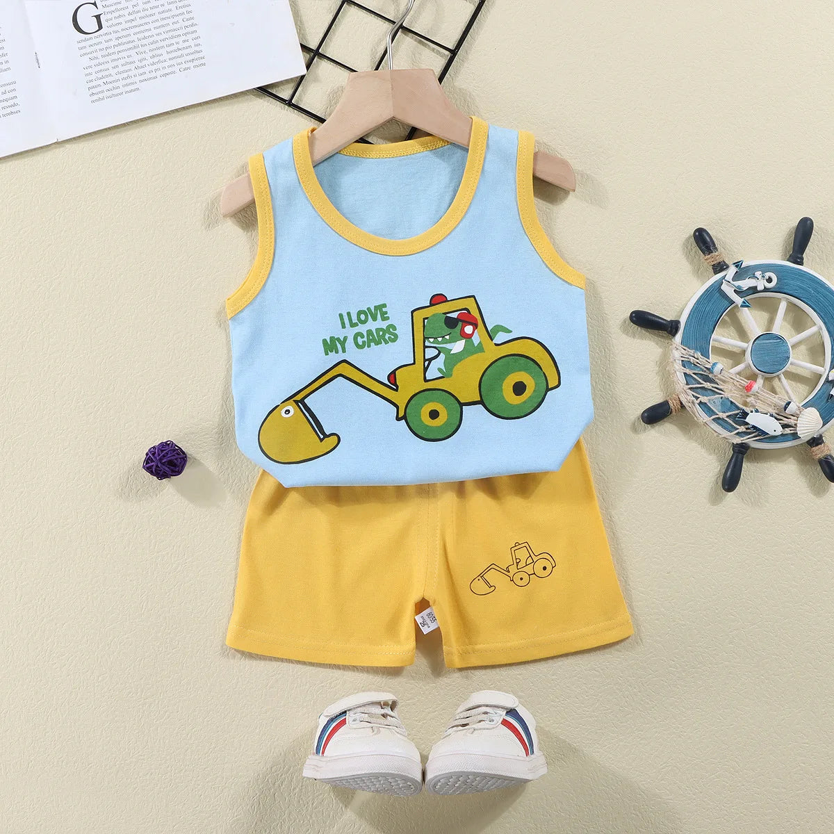 Kids' Summer Cotton 2-Piece Vest Set