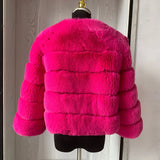 Elegant Winter Faux Fox Fur Crop Jacket
