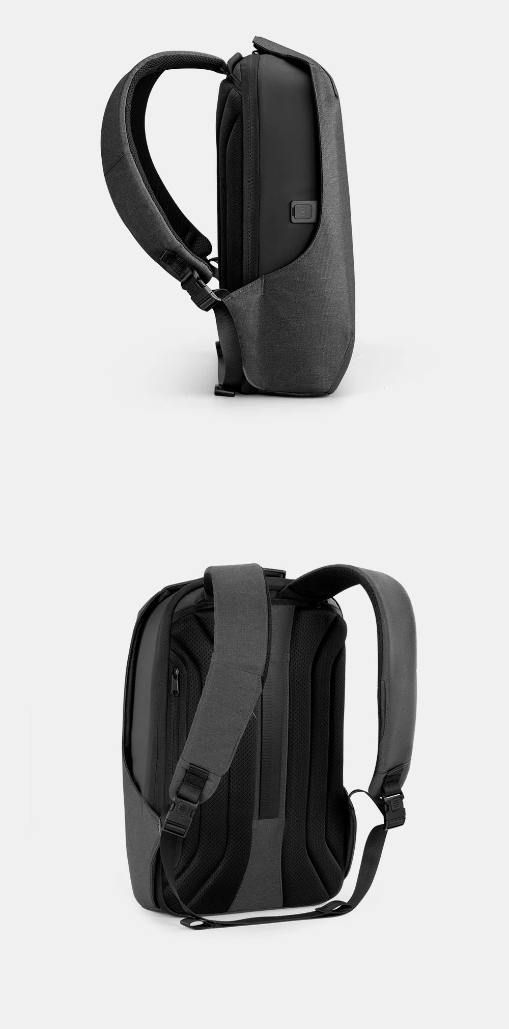 Kingsons  Anti-theft Men Backpack 180 Degree Open USB Charging Laptop Backpack 15.6 inch School Bags for Teenage Boys