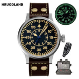 Hruodland 2025 New Pilot Men's Automatic Mechanical Watch Pt5000 Sapphire Luminous C3 Stainless Steel Waterproof 10Bar Reloj Hom