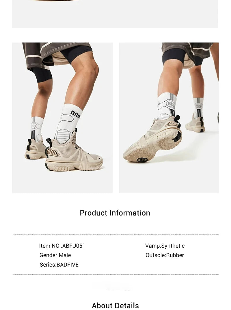 Li-Ning Men's BAD5 STORM 2024 WNTR Outdoor Basketball Shoes LIGHT FOAM PLUS Cushion TUFF OS Wearable LiNing Sneakers ABFU051