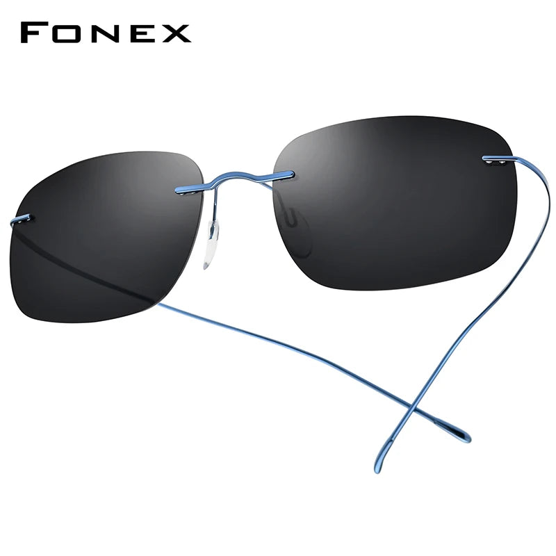 FONEX Titanium Rimless Polarized Sunglasses – Ultralight