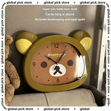 Rilakkuma Anime Wall Clock – Silent Quartz Bedroom Decor