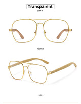 GM Fashion Retro Metallic Square Sunglasses for Women and Men Luxury Designer Brands Popular Driving Bamboo and Wood Sunglasses