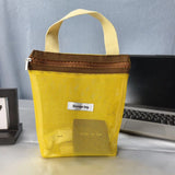Homefish Foldable Mesh Cosmetic Bag Ins Style Bright Color Portable Women Summer Toiletry Storage Bag Beach Makeup Pouch