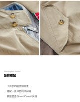 MADEN Men's Vintage Khaki Moto Jacket