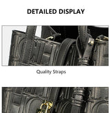 Embossed Letter Print Crossbody & Large Capacity Tote