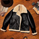 CC Shop Best.Mens High Quality 100% Natural Fur Jacket.Classic B3 Winter Warm Thick Leather Coat.100% Sheepskin with Wool.