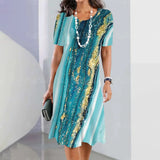 Elegant Graphic Print Midi Dress