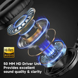Oneodio Pro-C Bluetooth Wireless Headphones With Mic 110Hr Hi-Res Over Ear Bluetooth 5.2 Headset Earphone For Phone PC Sports