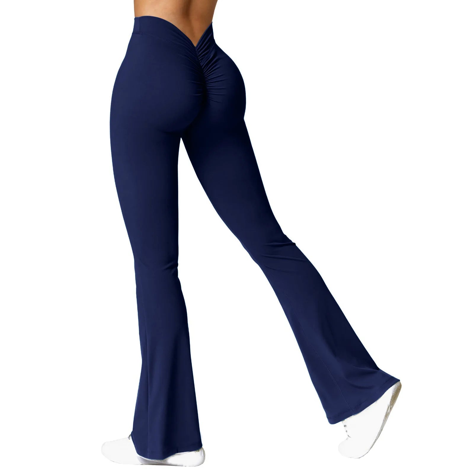 V-Back High-Waisted Flare Leggings